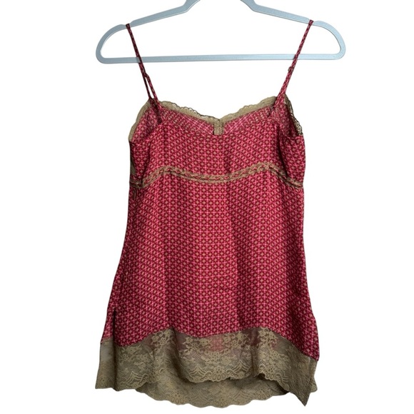 Express Top Womens XS Silk Babydoll Y2K Camisole Fairy Lace Dainty Pink Red E7 - Picture 3 of 9